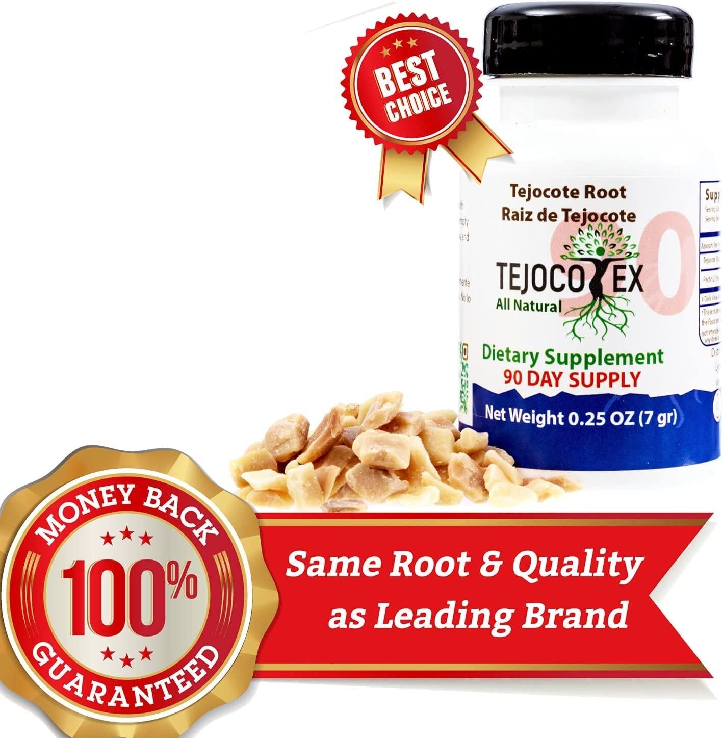 90 Day Raiz de Tejocote Root 100% Pure Authentic Mexican Root USA Compliant Packaging - 3 Month Supply