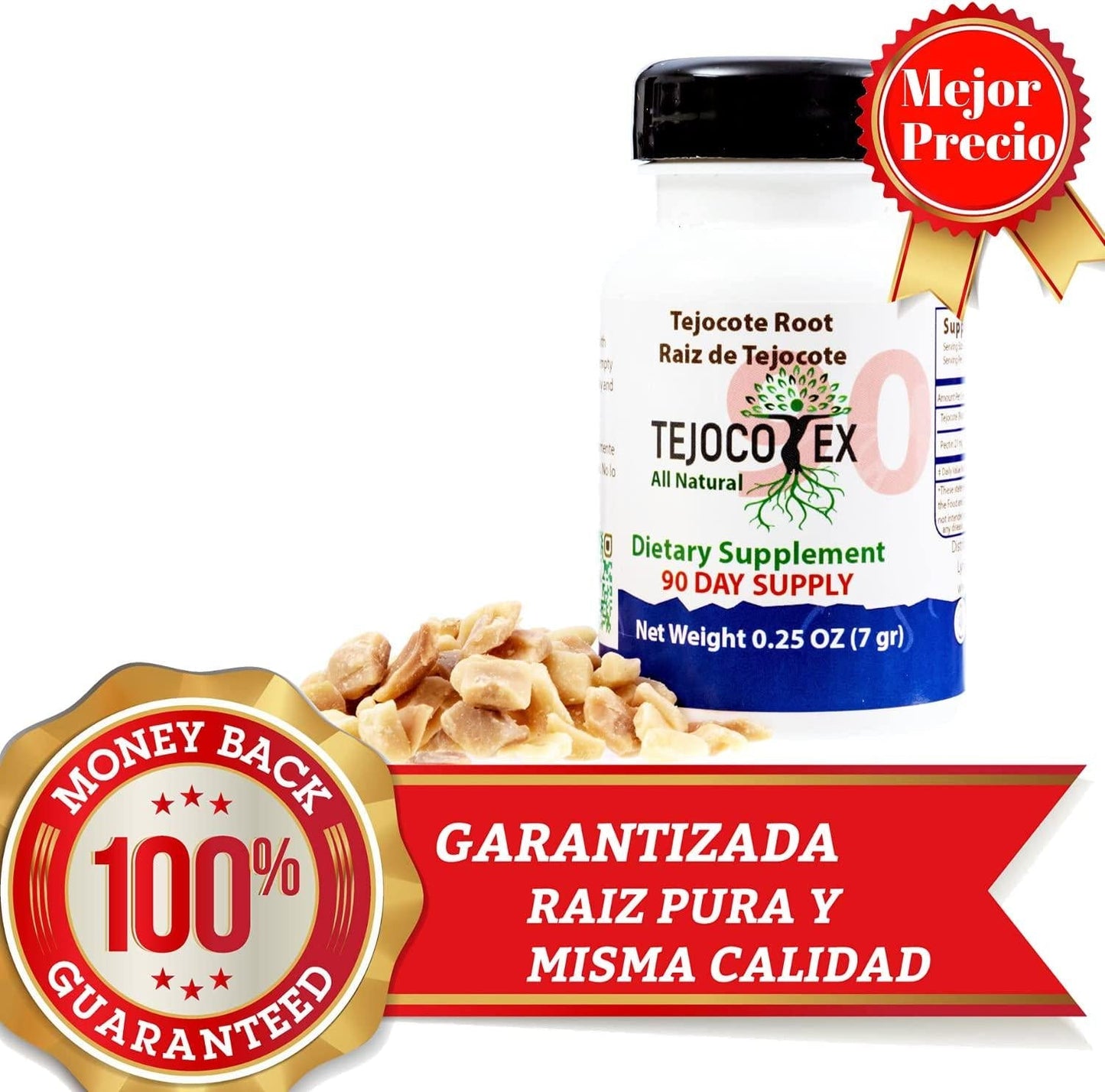 90 Day Raiz de Tejocote Root 100% Pure Authentic Mexican Root USA Compliant Packaging - 3 Month Supply