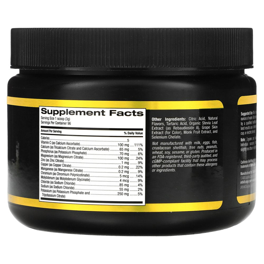 California Gold Nutrition SPORT - Electrolyte Powder, Natural Grape, 10.15 Oz. (288 G)