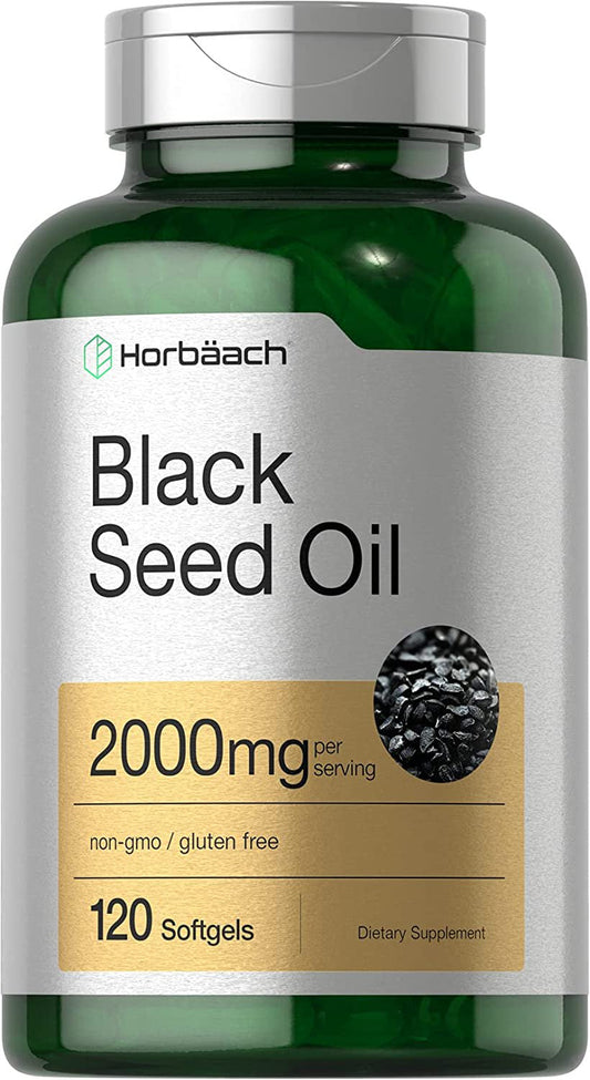 Black Seed Oil 2000Mg | 120 Cold Pressed Softgels | by Horbaach