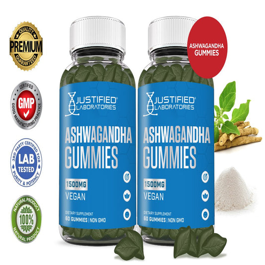 (2 Pack) Justified Laboratories Ashwagandha Gummies 1500MG 120 Gummys - Nutricity.com.au