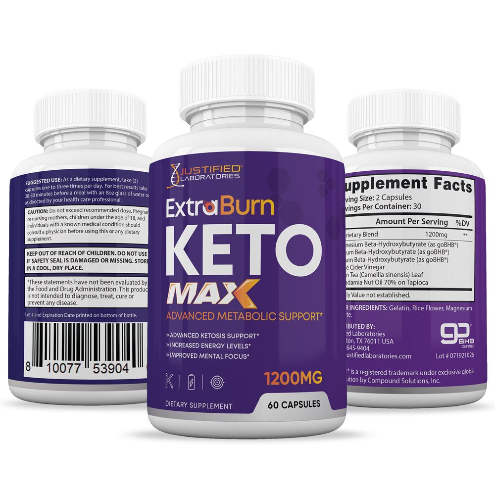 Extra Burn Keto Max 1200MG Pills 60 Capsules