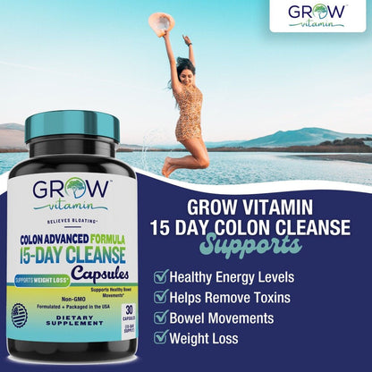 Colon Cleanse & Gut Support 15 Day Colon Cleanse -30 Capsules