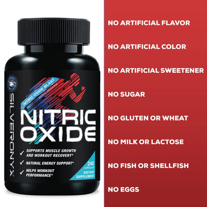 Extra Strength Nitric Oxide Supplement L Arginine 3X Strength - Citrulline Malate, AAKG, Beta Alanine - Premium Muscle Supporting Nitric Booster for Strength & Energy to Train Harder - 240 Capsules