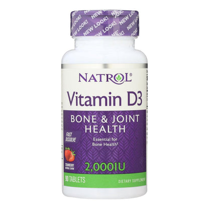 Natrol Vitamin D3 Wild Cherry - 2000 IU - 90 Mini Tablets