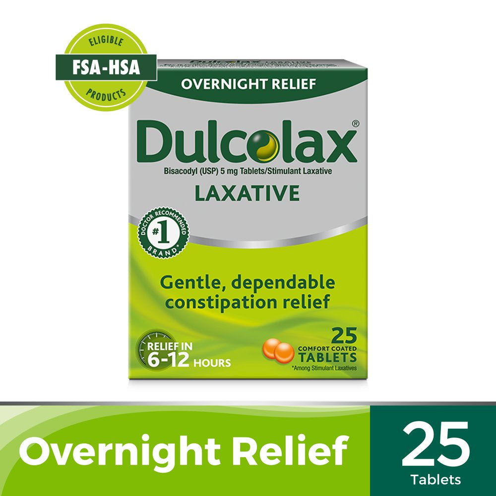 Dulcolax Stimulant Laxative Tablets, Overnight Relief (25Ct)