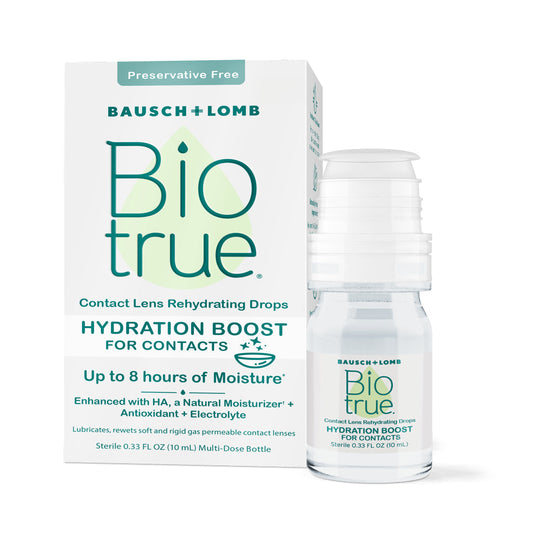 Biotrue Hydration Boost Rehydrating Contact Lens Eye Drops by Bausch + Lomb, Preservative Free, 10 Ml