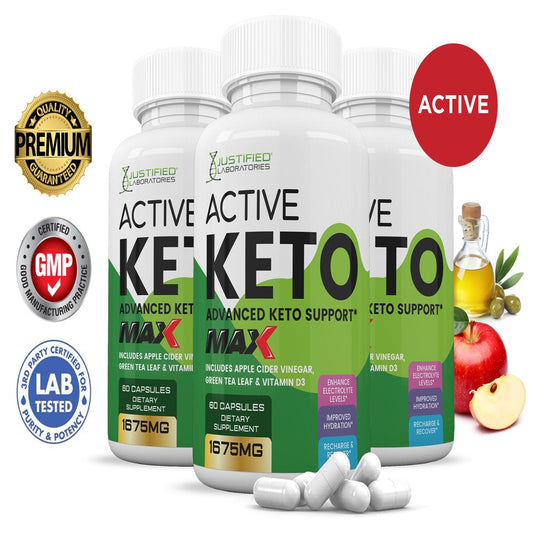 (3 Pack) Active Keto ACV MAX Pills 1675Mg Dietary Supplement 180 Capsules - Nutricity.com.au