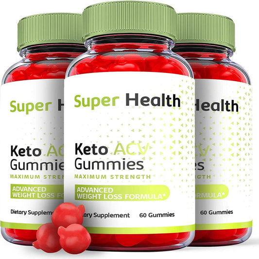 (3 Pack) Super Health Keto ACV Gummies - Supplement for Weight Loss - Energy & Focus Boosting Dietary Supplements for Weight Management & Metabolism - Fat Burn - 180 Gummies - Nutricity.com.au