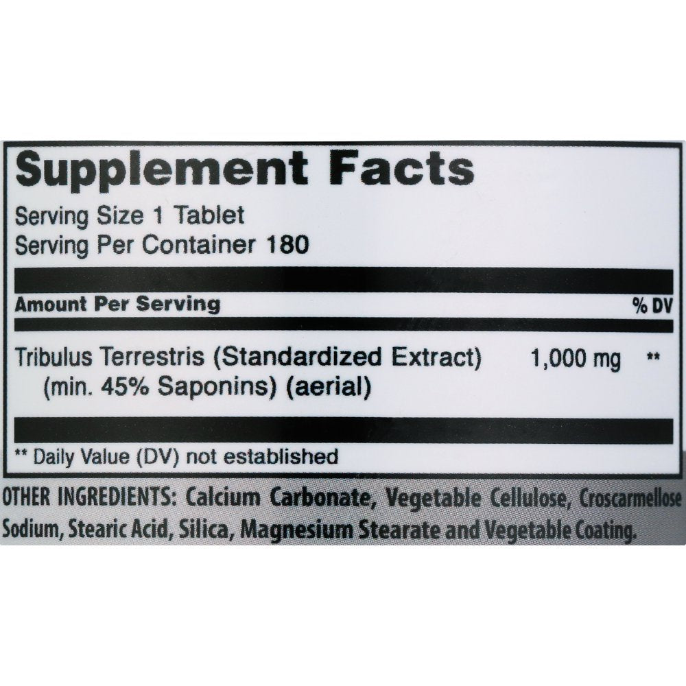 Amazing Formulas Tribulus - 1000Mg, 180 Tablets