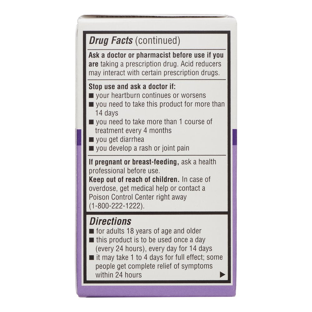 Equate Omeprazole Delayed-Release Acid Reducer Capsules 20Mg, 14 Count