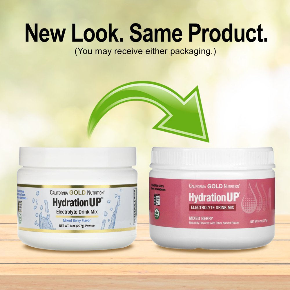 California Gold Nutrition Hydrationup - Electrolytes Mixed Berry, 8 Oz (227 G)