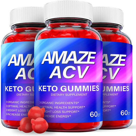 (3 Pack) Amaze Keto ACV Gummies - Supplement for Weight Loss - Energy & Focus Boosting Dietary Supplements for Weight Management & Metabolism - Fat Burn - 180 Gummies - Nutricity.com.au
