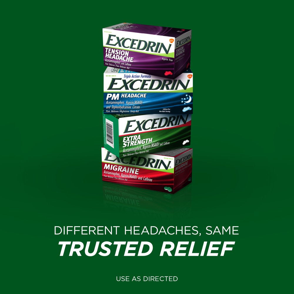 Excedrin Migraine Medicine Caplets for Migraine Headache Relief, 100 Count