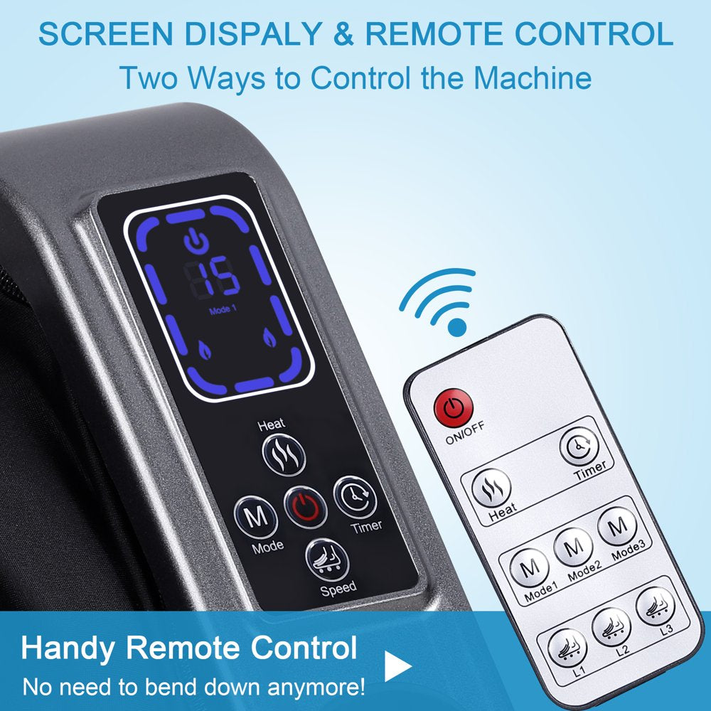 Electric Shiatsu Foot Massager Machine with Heat and Remote for Pain Relief, Kneading and Rolling Leg and Calf Circulation Massage for Plantar Fasciitis and Neuropathy, Gifts for Mother Women Men