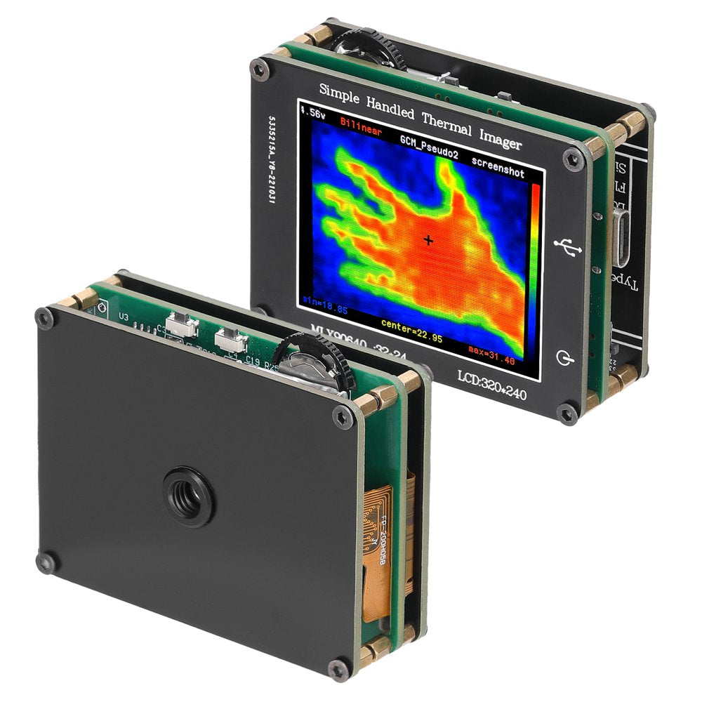 Carevas Infrared Sensor Handheld Thermal Imager 24 32 Pixel with 2.0Inch LCD Display Clear Imaging Camera -40℃-300℃ Measurement Instrument Portable