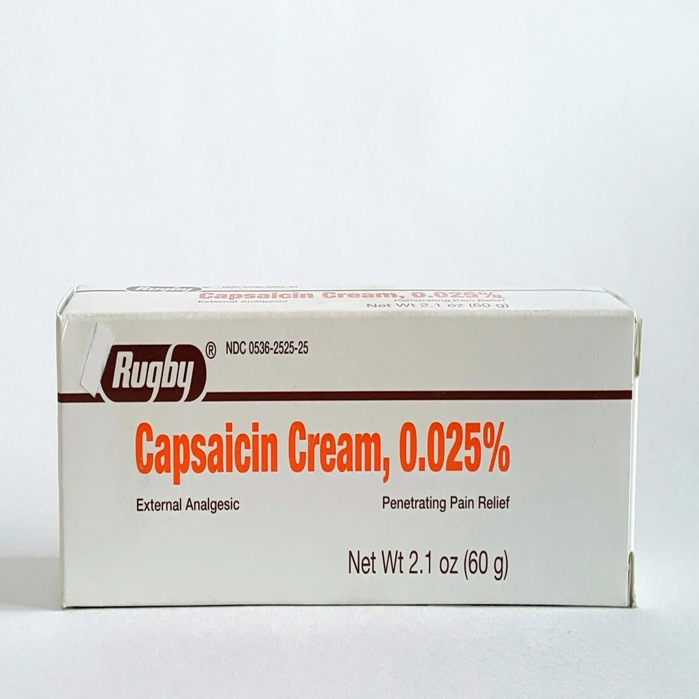Rugby Capsaicin Cream Pain Relief 0.025% 2.1 Oz