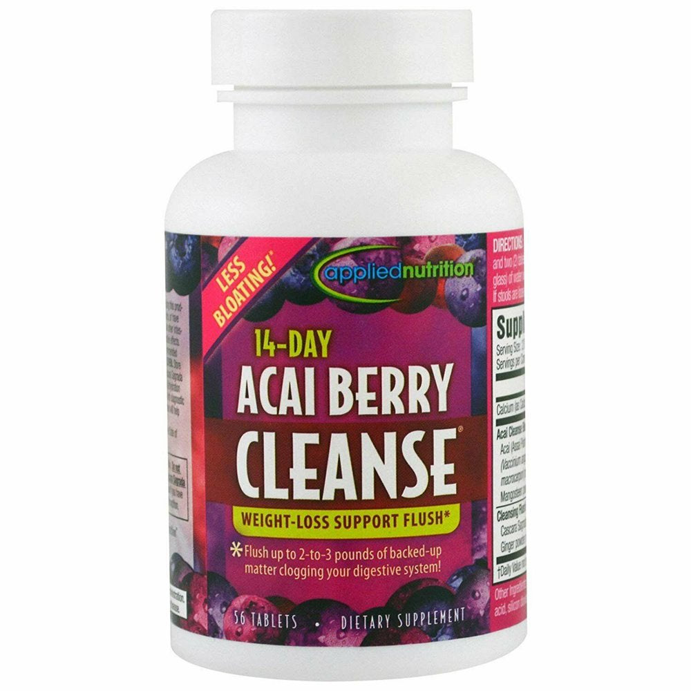 Applied Nutrition Acai Berry Cleanse Weight-Loss Support Flush Supplement Tablet, 56 Ct