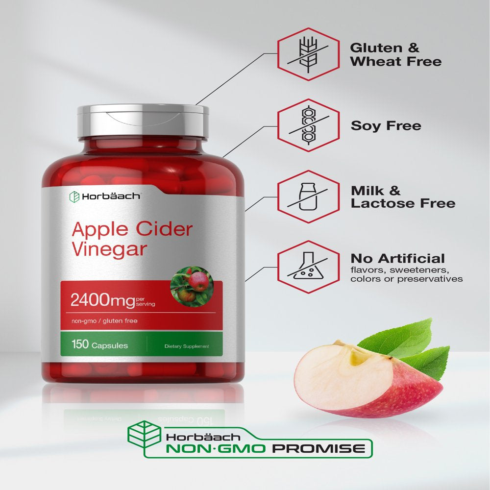 Apple Cider Vinegar | 2400Mg | 150 Capsules | by Horbaach