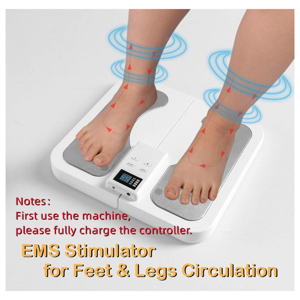 Electric Feet Massager Physiotherapeutic Device for Body Muscle Pain Relief and Neuropathy, Foot Legs Circulation Reflexology Machine for Ankles Knee and Calf