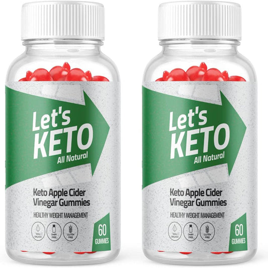 (2 Pack) Let'S Keto ACV Gummies - Supplement for Weight Loss - Energy & Focus Boosting Dietary Supplements for Weight Management & Metabolism - Fat Burn - 120 Gummies - Nutricity.com.au