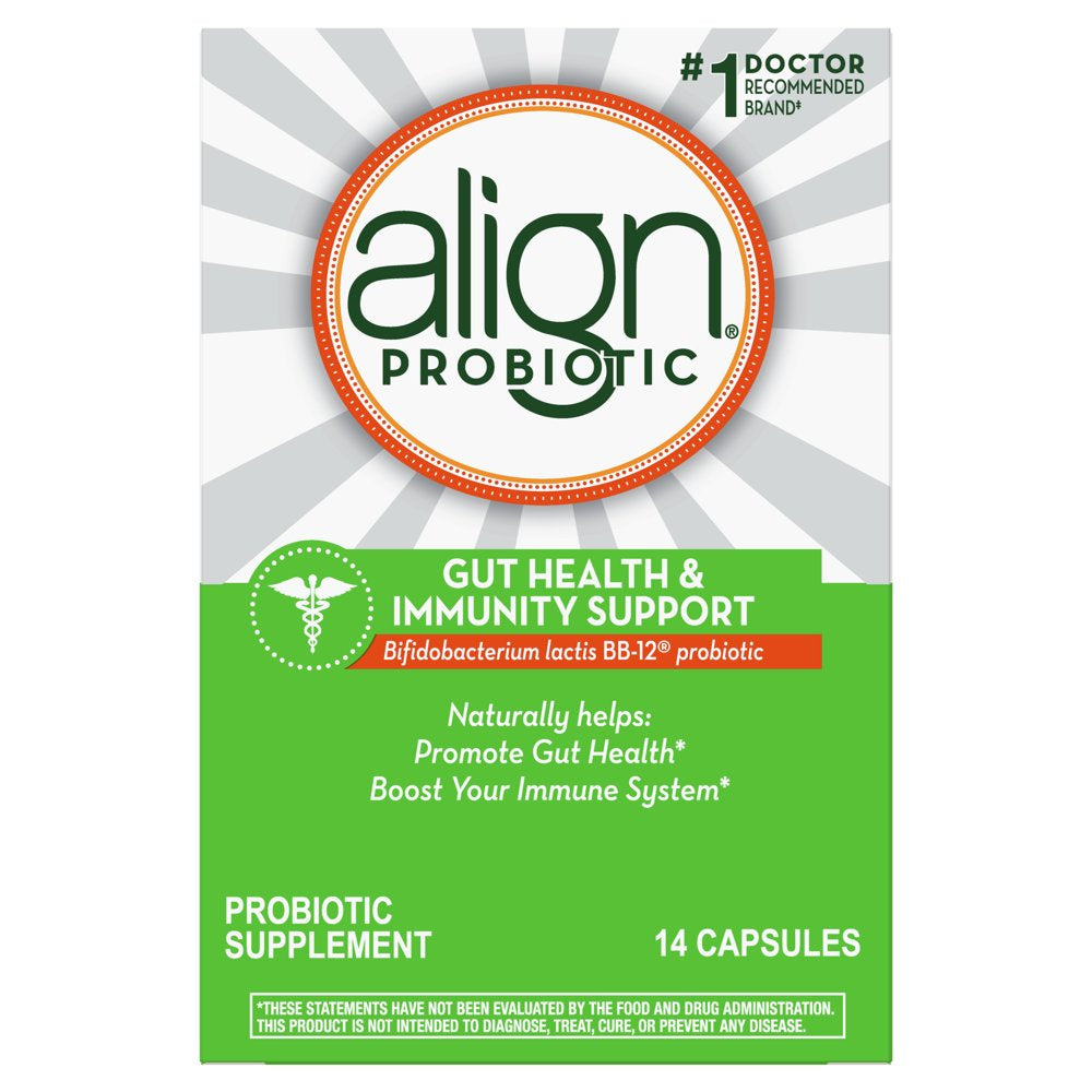 Align Probiotic Gut Health and Immunity Capsules, Unisex Daily Probiotic Supplement, 14 Ct