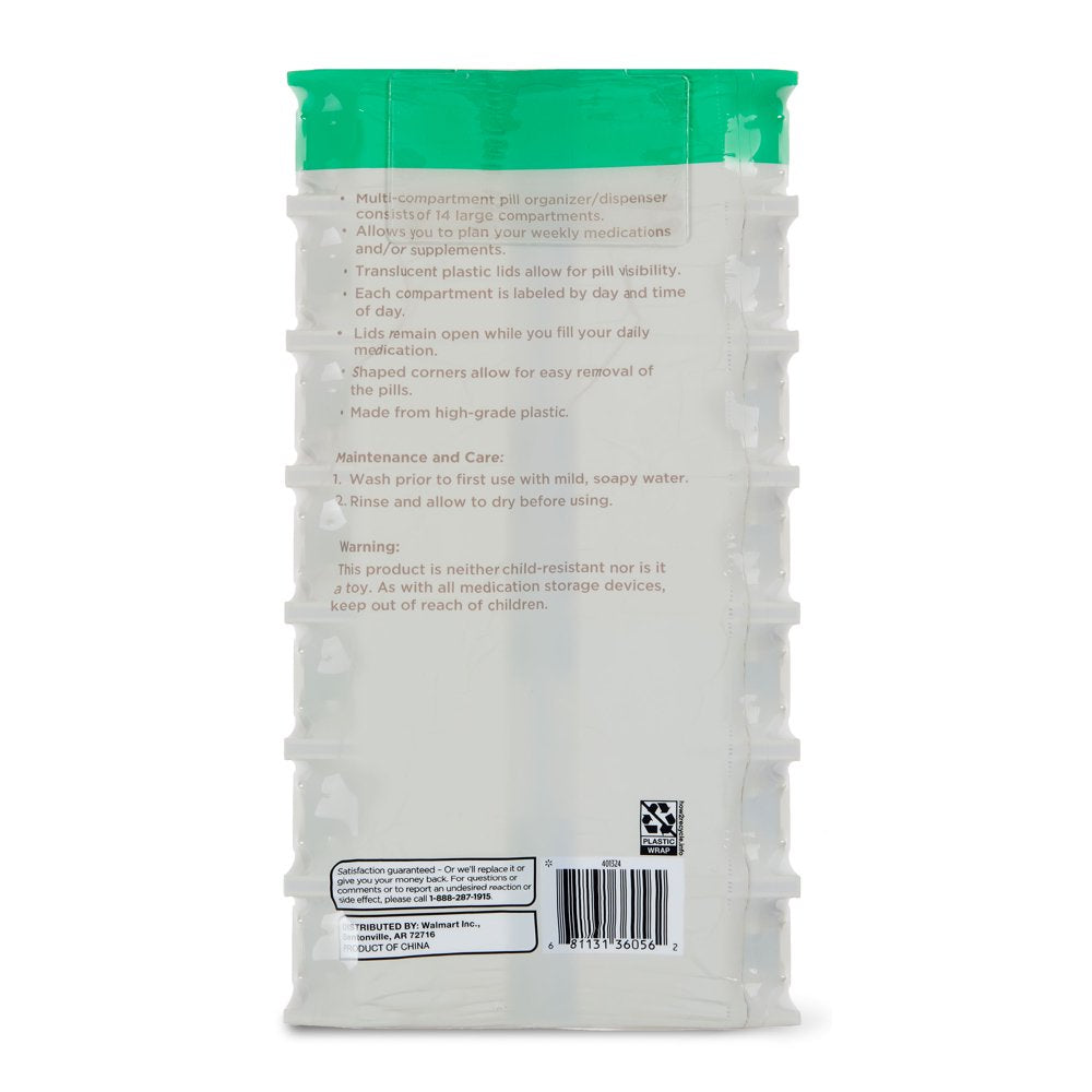 Equate AM/PM Weekly Pill Planner, Large