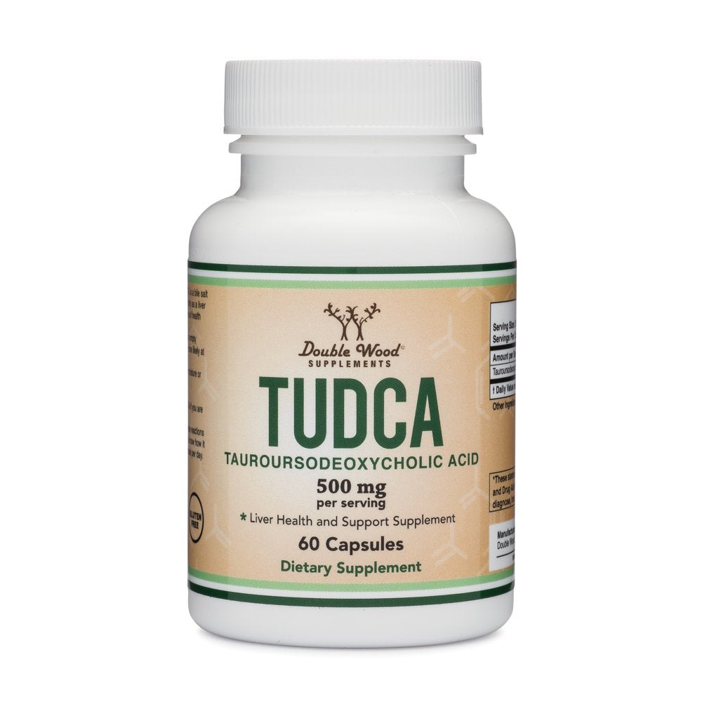 TUDCA Liver Support Supplement, (60 Capsules, 250Mg) Genuine Bile Acid TUDCA with Strong Smell and Taste by Double Wood Supplements