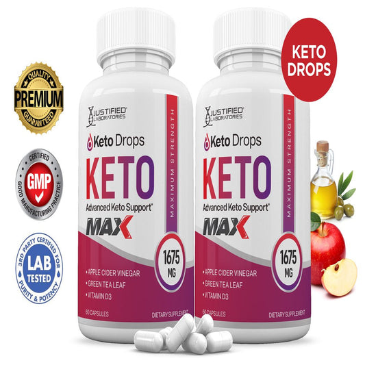 (2 Pack) Keto Drops Keto ACV MAX Pills 1675Mg Alternative to Gummies Dietary Supplement 120 Capsules - Nutricity.com.au