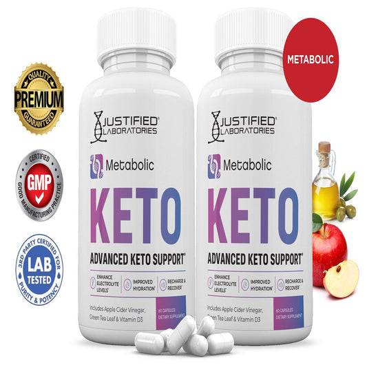 (2 Pack) Metabolic Keto ACV Pills 1275Mg Alternative to Gummies Dietary Supplement 120 Capsules - Nutricity.com.au