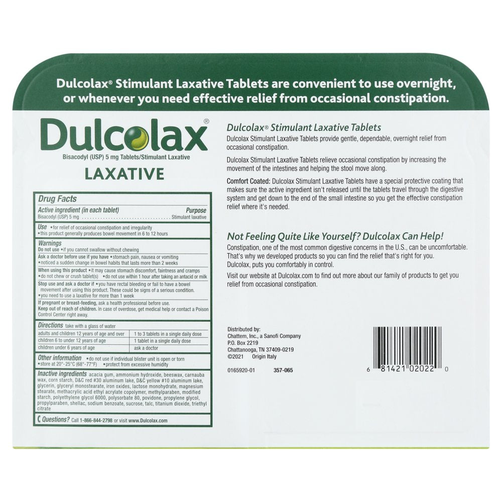 Dulcolax Laxative Tablets, 200 Ct