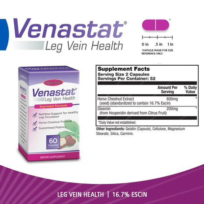 Body Gold Venastat Leg Vein Health, Bonus Pack 60+45, Capsules , 105 Ea (60 CT)