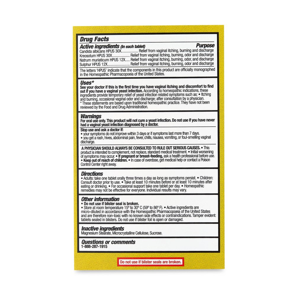 Equate Yeast Relief, 60 Count