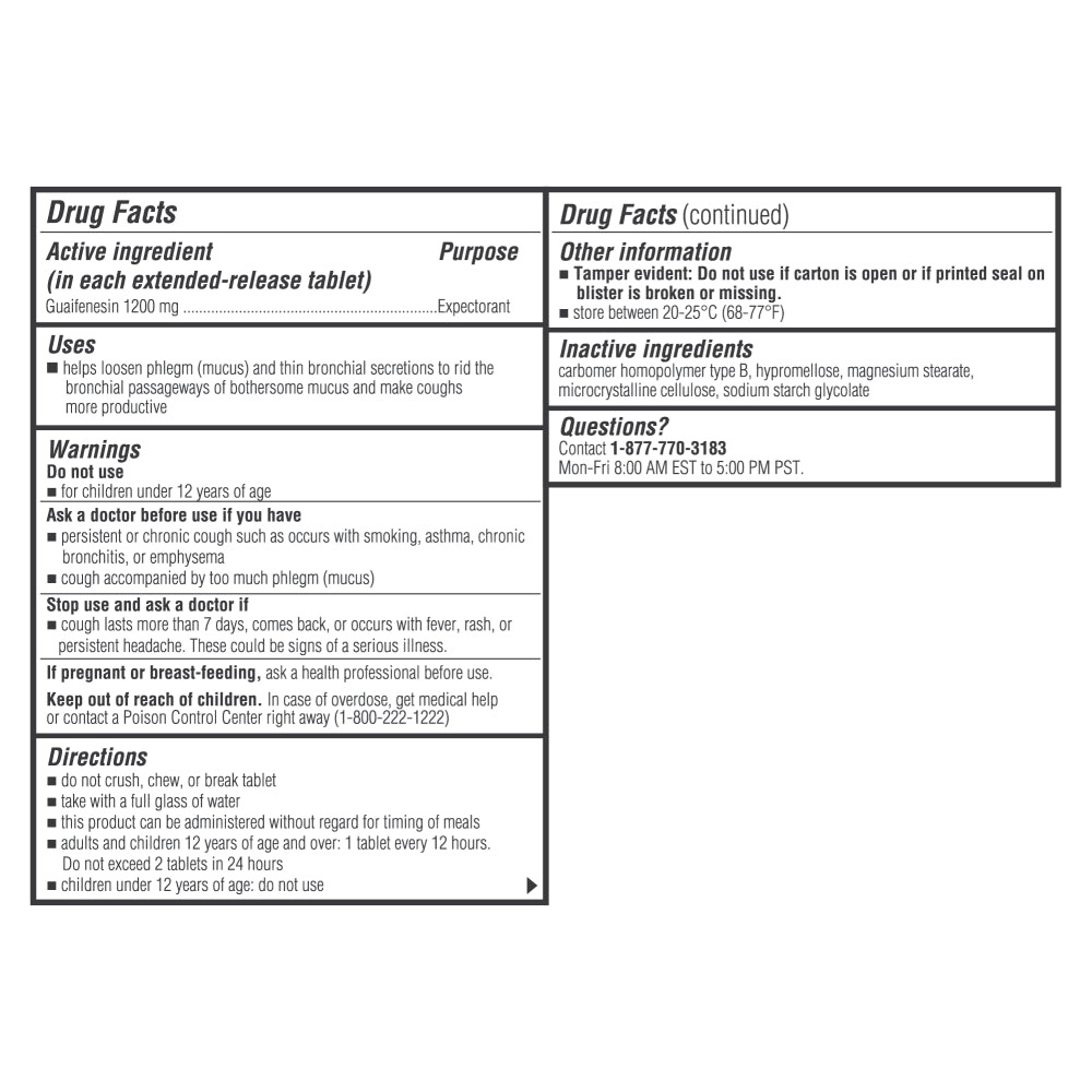 Curist Mucus Relief Guaifenesin Extended Release Tablets 1200 Mg 150 Tablets OTC Mucus Relief Better Cough