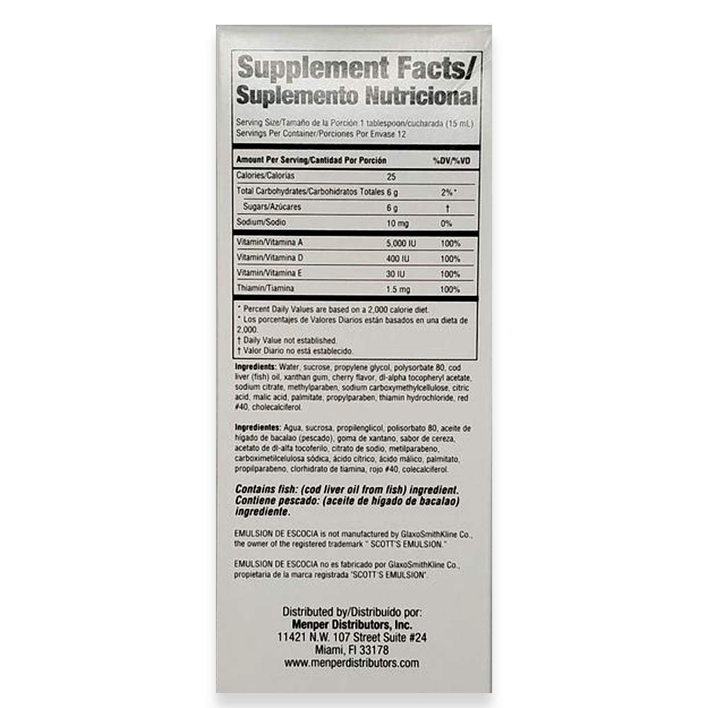 Emulsion De Escocia Cherry 6.5 Oz. Cod Liver Oil 2-PACK