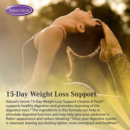 Nature'S Secret 15-Day Weight Loss Support, Cleanse & Flush, 60 Tablets with a Pill Case