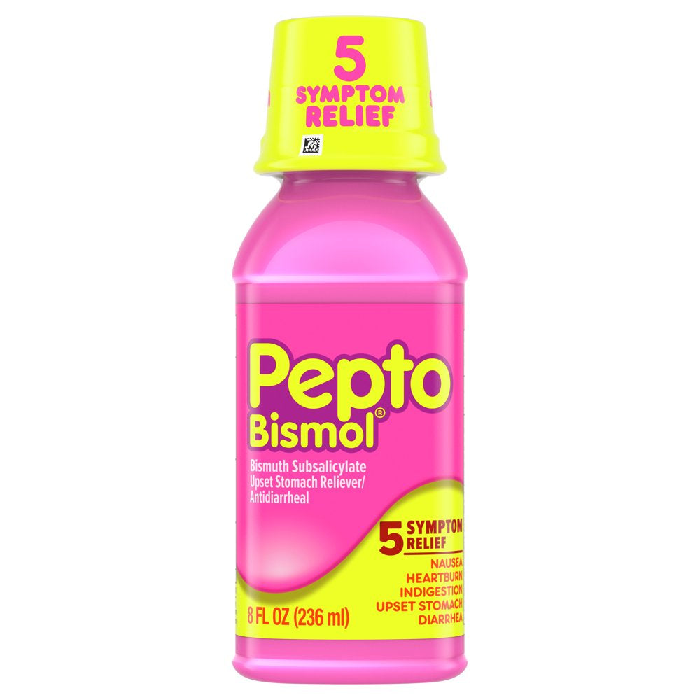 Pepto Bismol Liquid for Upset Stomach and Diarrhea Relief, Over-The-Counter Medicine, 8 Oz
