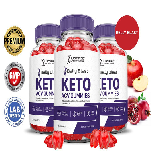 (3 Pack) Belly Blast Keto ACV Gummies 1000MG Dietary Supplement 180 Gummys - Nutricity.com.au