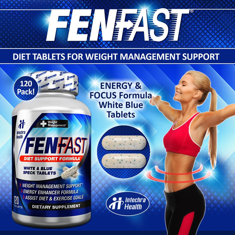 Fenfast 375 Weight Management Diet Pills with Powerful Energy from Intechra Health, 120 Tablets