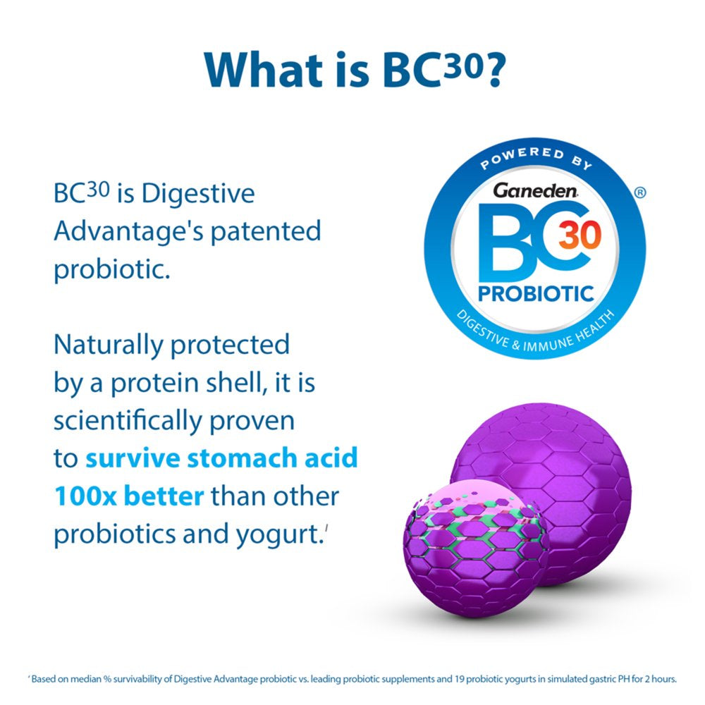 Digestive Advantage Daily Probiotic Gummies, Natural Fruit Flavors - 60 Gummies