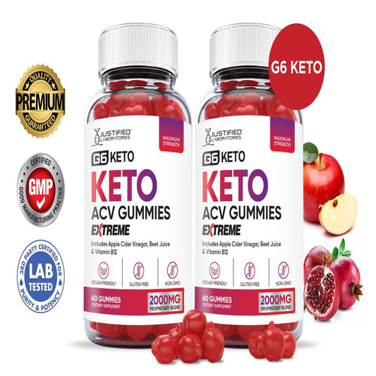 (2 Pack) G6 Keto ACV Gummies 1000MG Dietary Supplement 120 Gummys - Nutricity.com.au