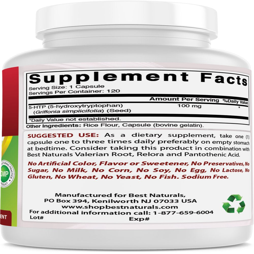 Best Naturals 5-HTP 100 Mg 120 Capsules