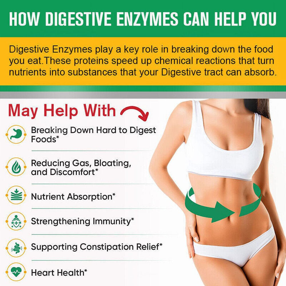 Digestive Enzymes Probiotics, Gas, Constipation & Bloating Relief -60 Capsule