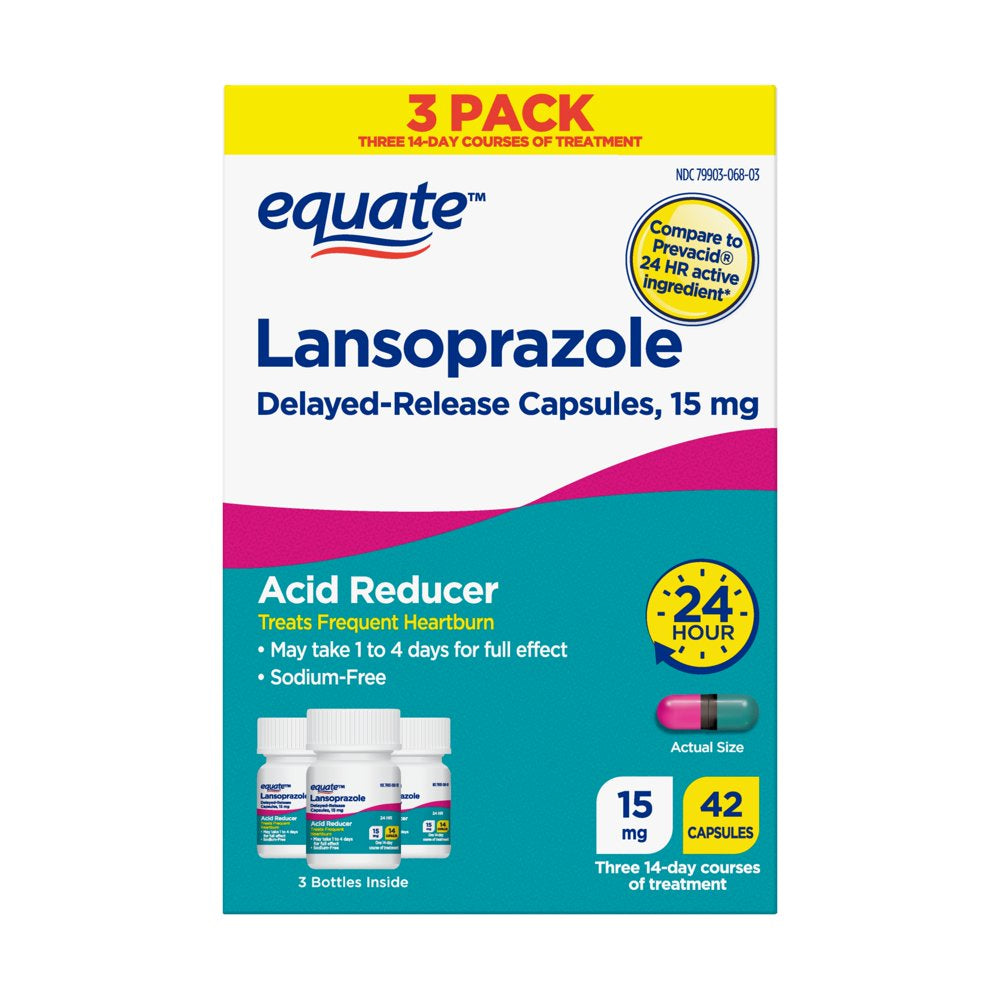 Equate Lansoprazole Delayed Release Capsules, 15 Mg, 42 Ct.