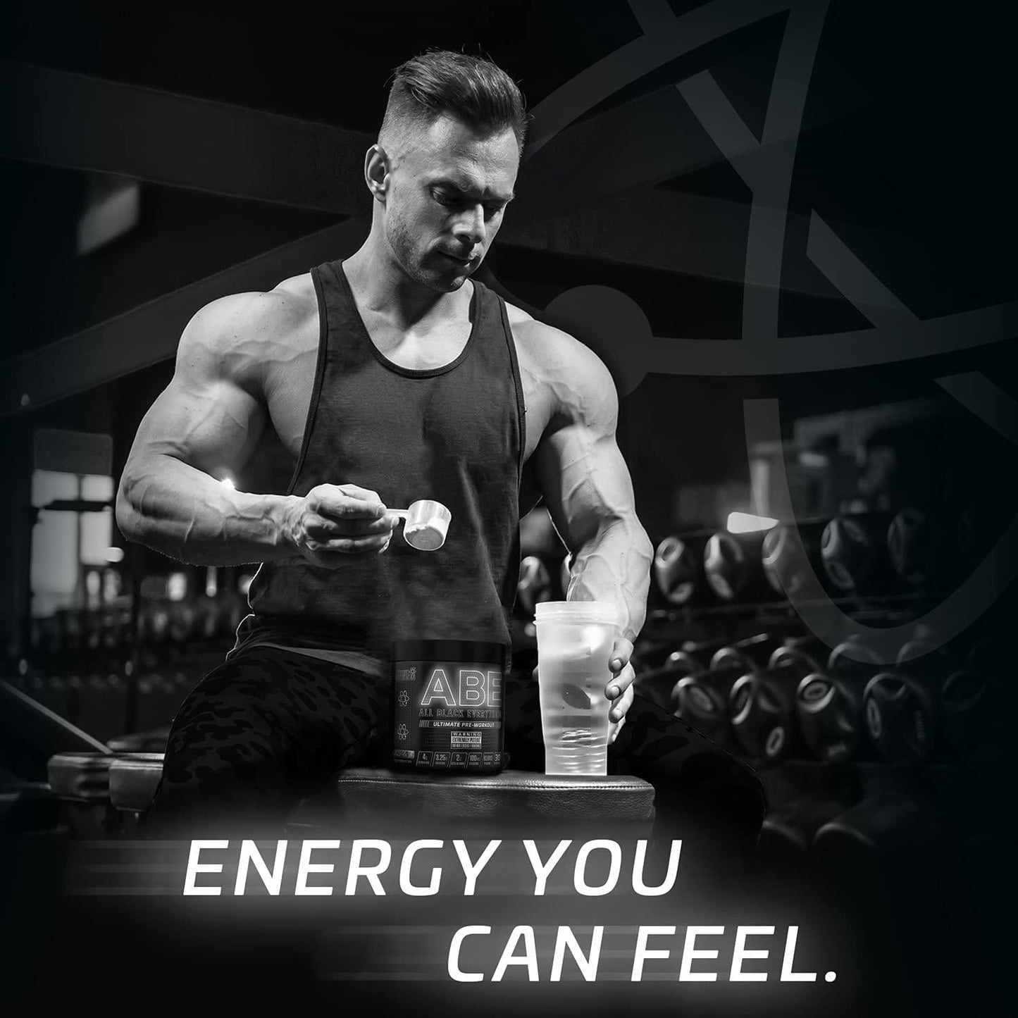 ABE All Black Everything Pre Workout Energy, Increase Physical Performance with Citrulline, Creatine, Beta Alanine, Caffeine Vitamin B Complex (Gin and Tonic, 315g)