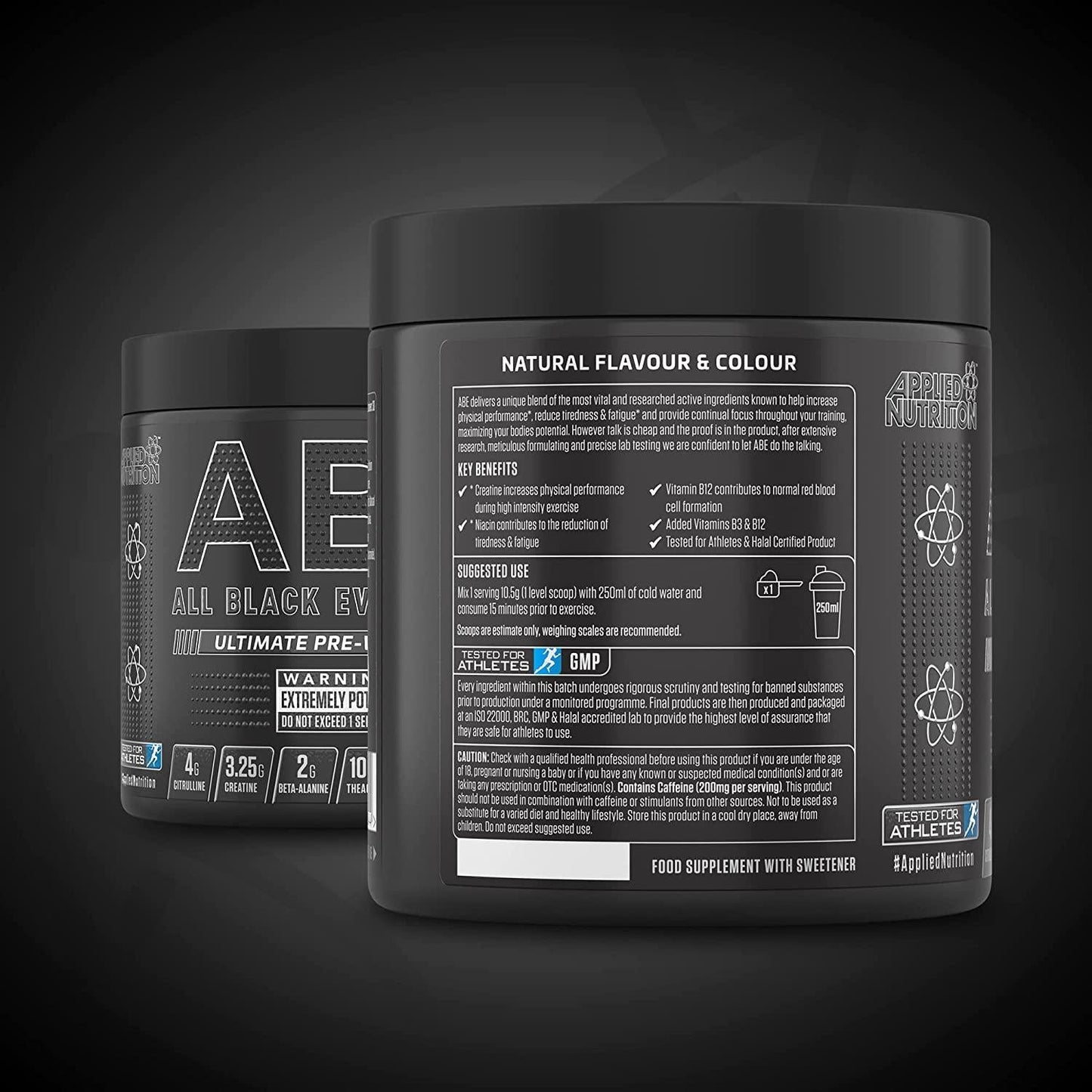ABE All Black Everything Pre Workout Energy, Increase Physical Performance with Citrulline, Creatine, Beta Alanine, Caffeine Vitamin B Complex (Sour Gummy Bear, 315g)