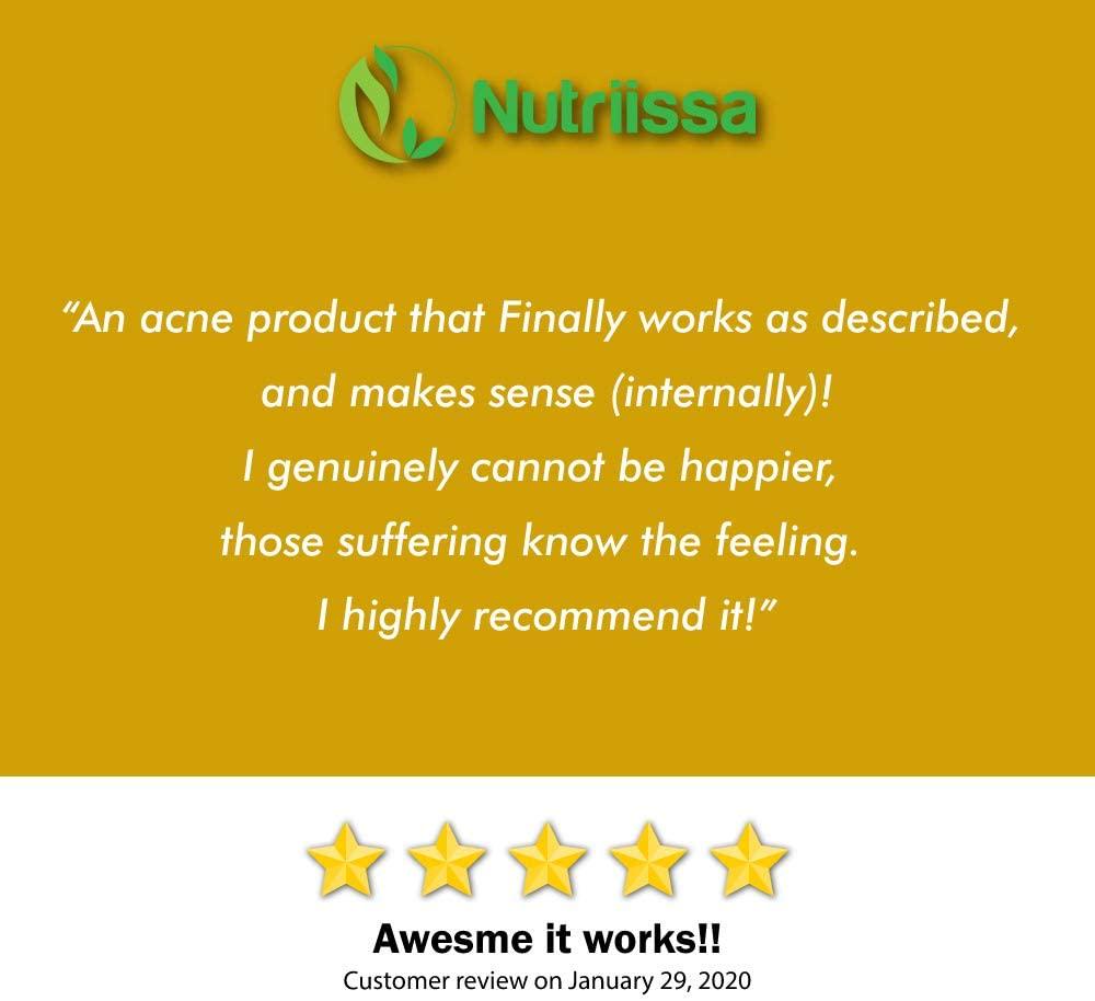 ACNEtane Vitamin Supplements by Nutriissa 180 Veggie Capsules All-Natural Dietary Supplement for Acne Proprietary Blend with Co-Enzyme Q10, L-Carnitine Ideal for Hormonal, Puberty, Cystic Acne