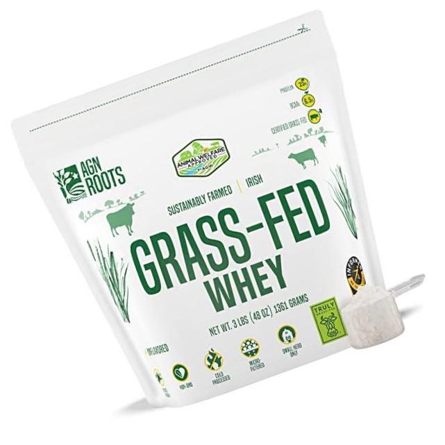 AGN Roots Grassfed Whey Protein | Certified Brand List ASPCA | Certified Entire Life On Pasture Grass Fed | Unflavored | Informed Choice and Sport | Sustainably Farmed | Certified by A Greener World