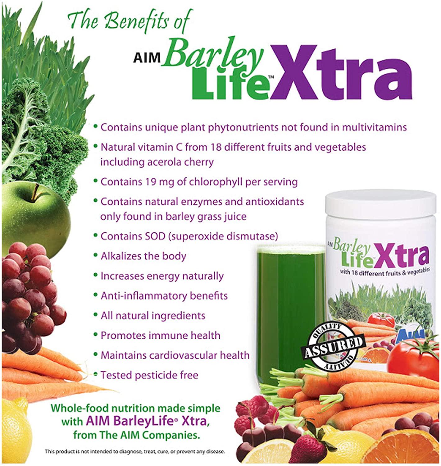 AIM BarleyLife Xtra 12.7oz (3 Pack) Antioxidants for Healthy Immune System and Whole Body Health