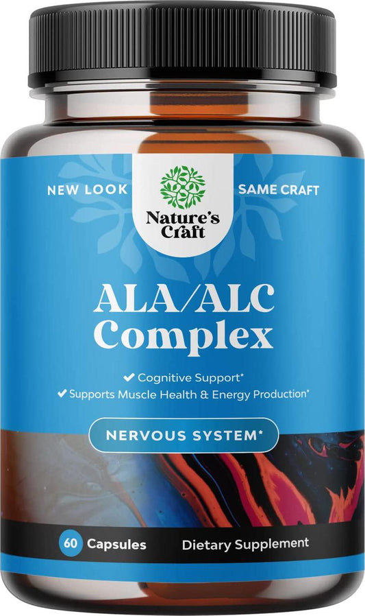 ALC and Alpha Lipoic Acid Supplements - Acetyl l-carnitine Alpha Lipoic Acid Antioxidant Supplement - Essential Fatty Acids for Skin Care Health AMPK Activator and Metabolism Booster for Weight Loss